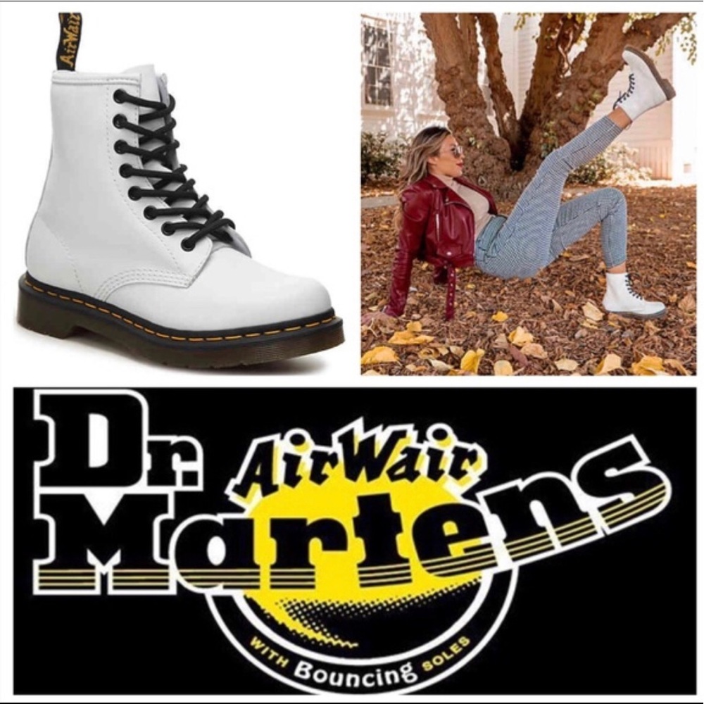 Dr. Martens White Ankle Boots